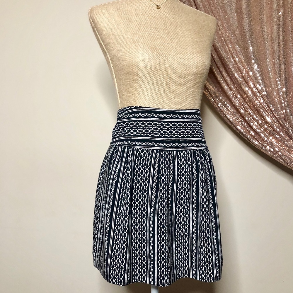 Madewell Silk Black White Aztec Printed Mini Skirt - Picture 8 of 14